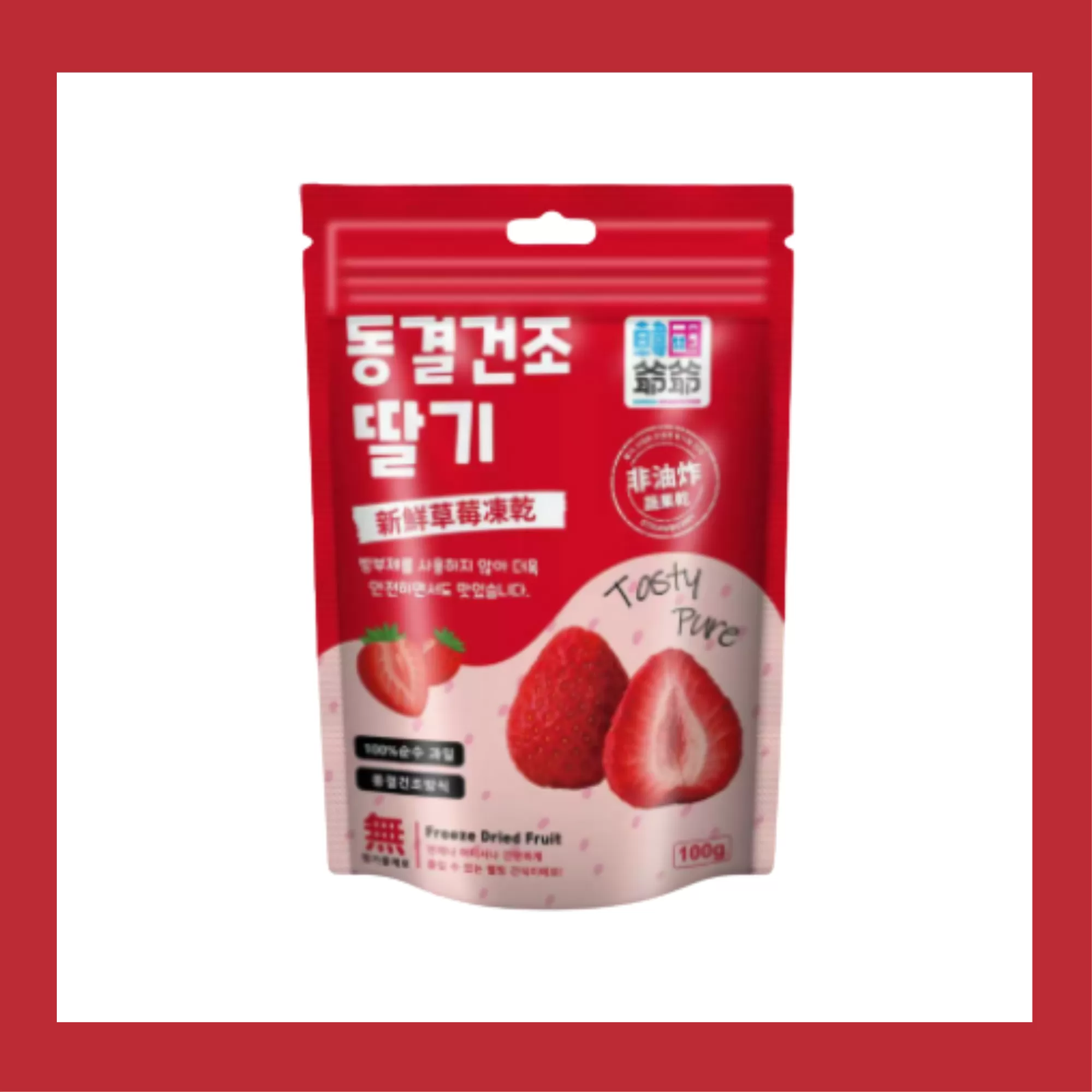 韓國爺爺新鮮草莓凍乾(紅)100g